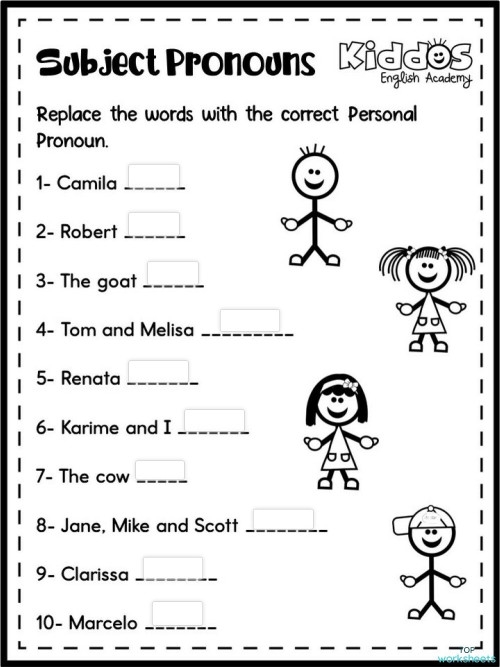Subject Pronouns Grammar Worksheet for Third Grade Chinese 23 Third grade Chinese grammar worksheet focusing on replacing subjects with correct pronouns