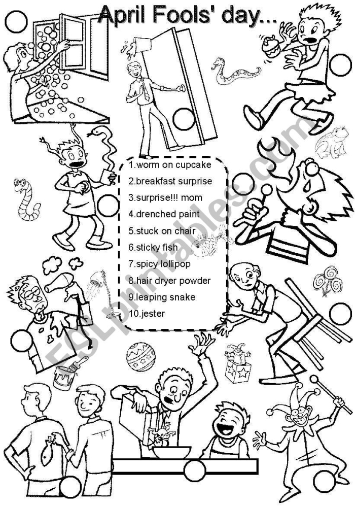 April Fools' Day Hoaxes worksheet featuring reading comprehension activities for third graders