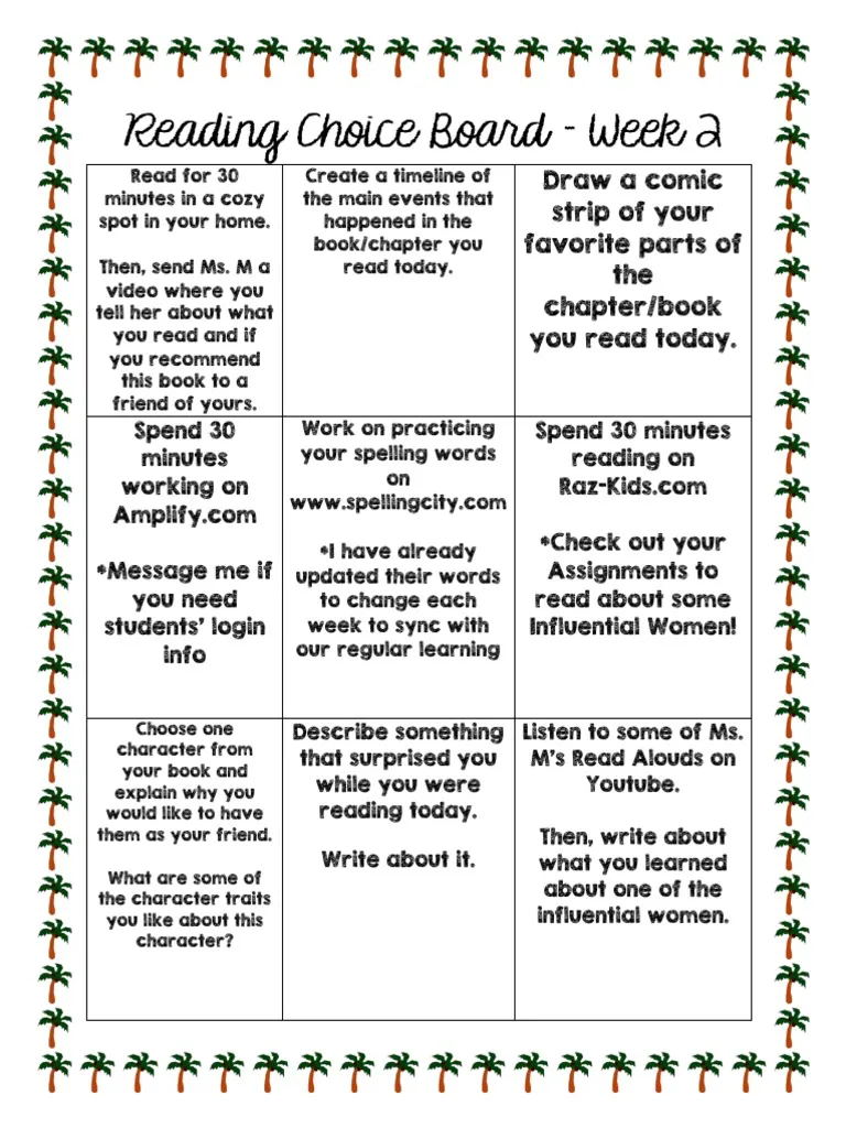 Get Reading Choice Board worksheet for third grade students Third grade ELA choice board worksheet for independent reading practice