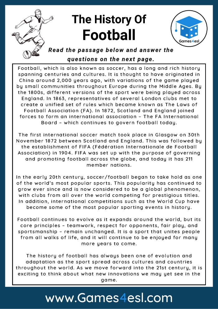 Reading worksheet for Third Grade Worksheet image depicting a reading comprehension exercise focused on Leo's soccer injury story. Reading Comprehension Worksheet: The Soccer Sprain for third graders.
