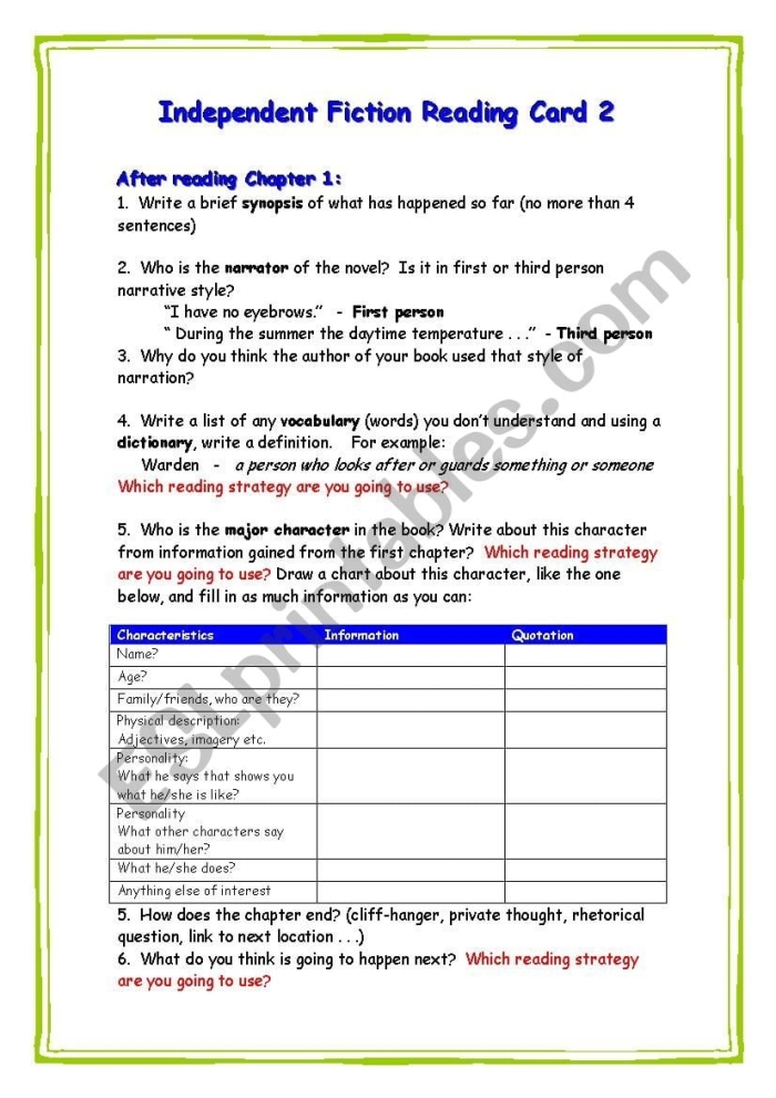 Text dependent questions for independent reading worksheet for phonics lessons Worksheet featuring text dependent questions for third graders' reading comprehension