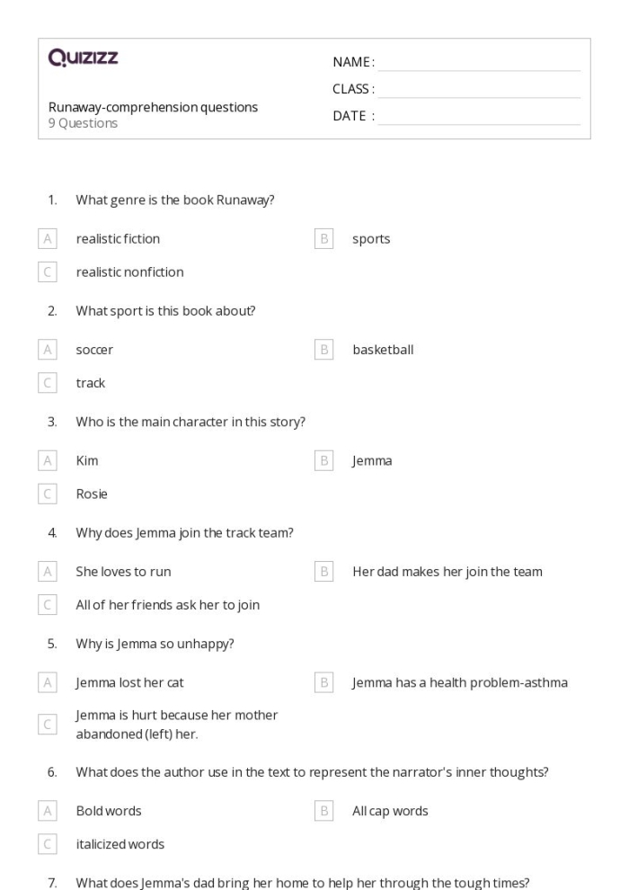 Algebra worksheet for Third Grade Worksheet featuring the story of Mike and his friends playing kickball with a runaway ball for reading comprehension. Reading Comprehension Worksheet: The Runaway Ball for Third Grade Students