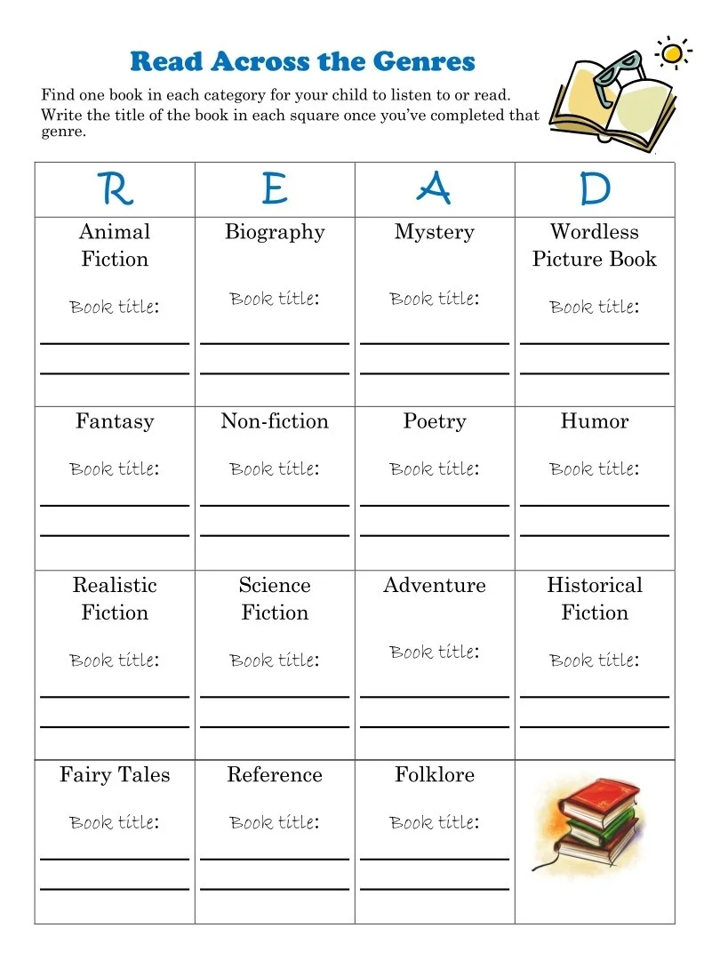 Students matching reading genres with descriptions in a fun worksheet