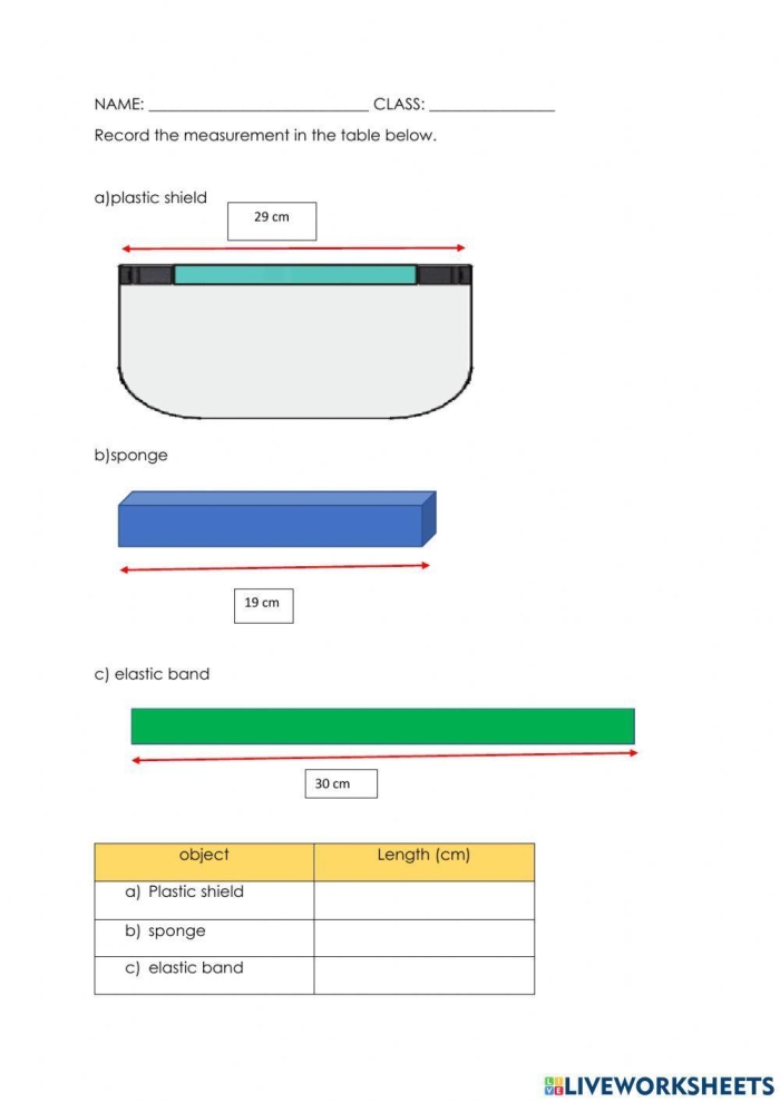 Engaging measurement worksheet for third graders to practice feet and inches Practice Reading Lengths worksheet featuring fun images for measurement