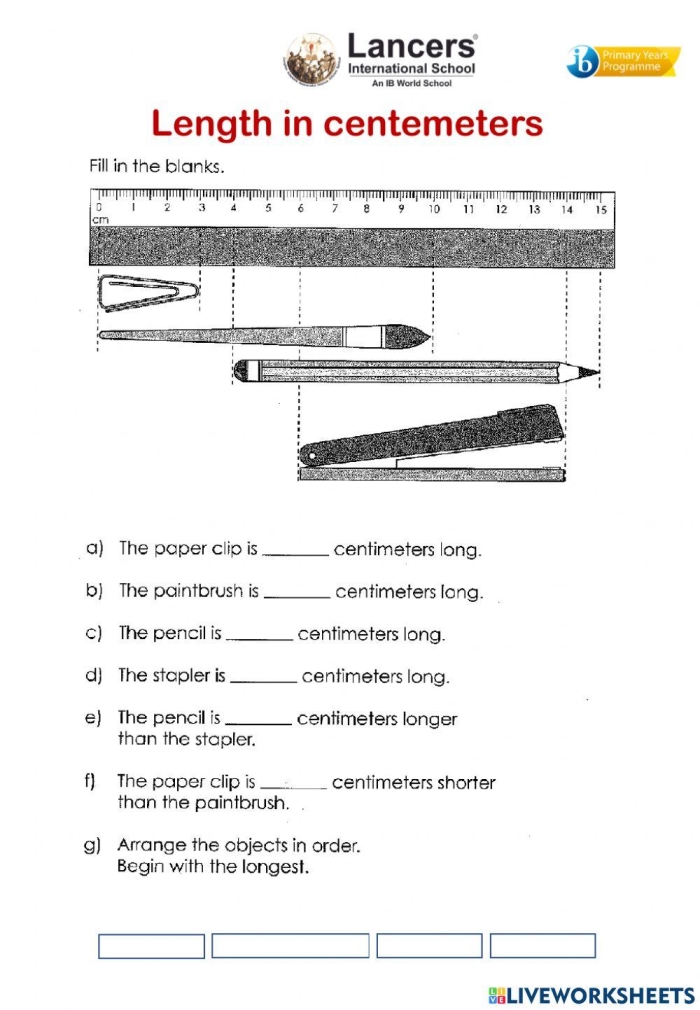 Third Grade Measurement Worksheet - Image 8 Practice Reading Lengths worksheet featuring fun images for measurement practice