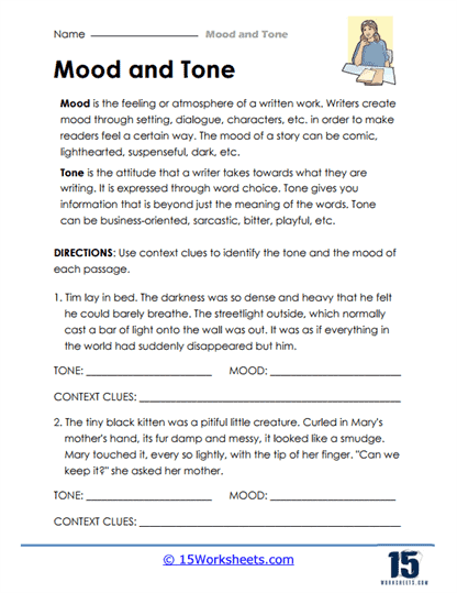 Third grade context clues worksheet featuring a word mystery activity for young readers
