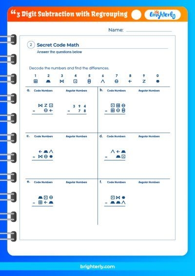 Subzero Three-Digit Subtraction with Regrouping Worksheet Number 5 Third grade math worksheet featuring subzero three-digit subtraction problems with regrouping