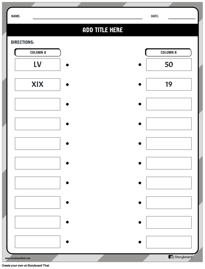 Educational resource for practicing Roman numeral skills in early phonics Worksheet for third graders on identifying and converting Roman numerals