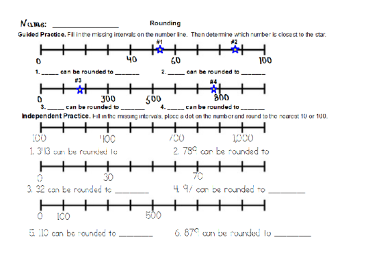 Rounding Color by Number Sea Turtle and Sea Stars Activity Sheet 13 Third grade student completing a sea turtle and sea star rounding to the nearest hundred color by number worksheet