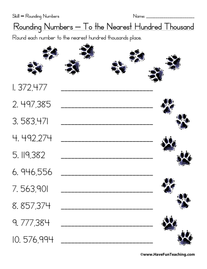 Third grade rounding worksheet focusing on place value and rounding concepts Rounding to the nearest thousand worksheet for third graders featuring engaging exercises