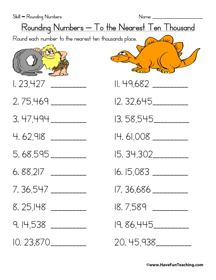 Measurement worksheet for Third Grade Children engaged in a rounding to the nearest thousand worksheet for third grade. Rounding and place value practice for young learners.