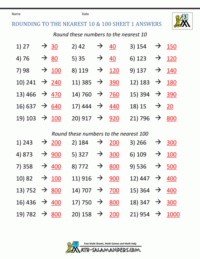 Rounding and place value practice for young learners in grade three Children engaging with a rounding to the nearest thousand worksheet for third graders