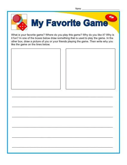 Children's writing prompt worksheet about their favorite season for third graders