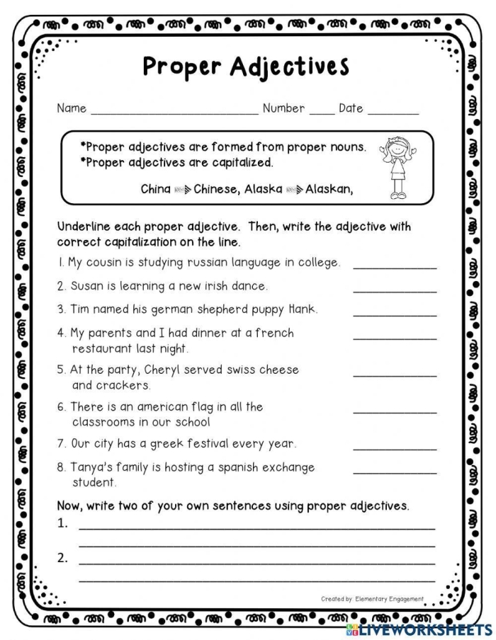 Writing With Adjectives worksheet for enhancing descriptive skills in young writers Worksheet illustrating the impact of sensory adjectives in writing for third graders