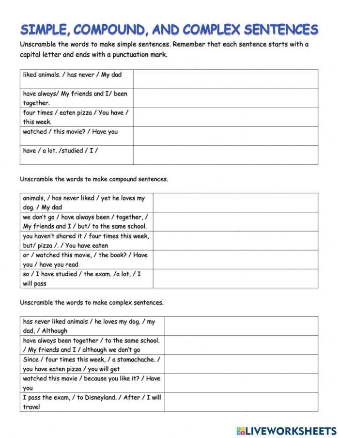 Expanding Sentences worksheet example 14 showing complex sentence construction practice Students practice expanding simple sentences with subordinating conjunctions on this third grade vocabulary worksheet activity
