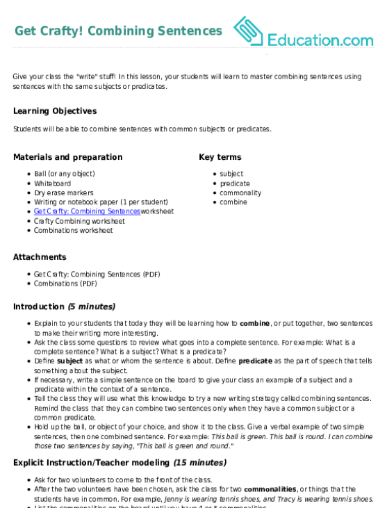 Young students engaged in combining sentences on a grammar worksheet for third graders