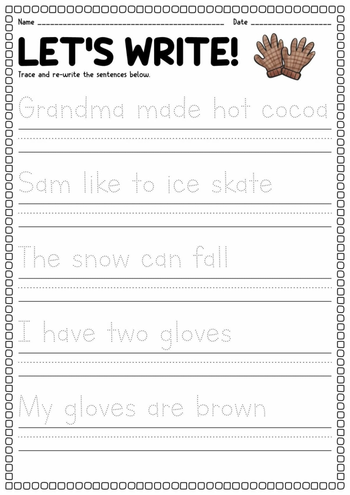 Sentence Writing Prompts worksheet for third graders to enhance writing skills