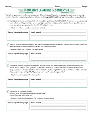 Making Sense of Figurative Language 2 - Simile Practice for Elementary Students Third grade grammar worksheet showing sample sentences with similes for students to identify and interpret figurative language