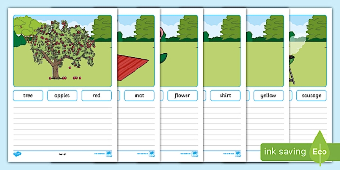 Worksheet designed for third graders to practice writing simple sentences