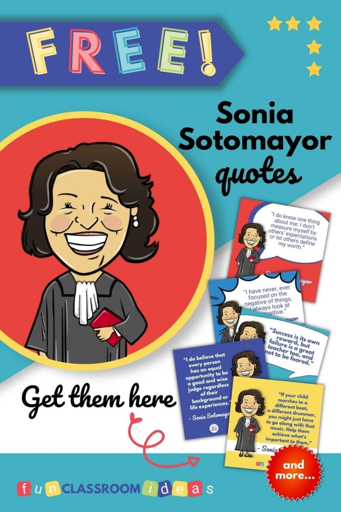 Sonia Sotomayor's life timeline worksheet for third graders to explore her achievements