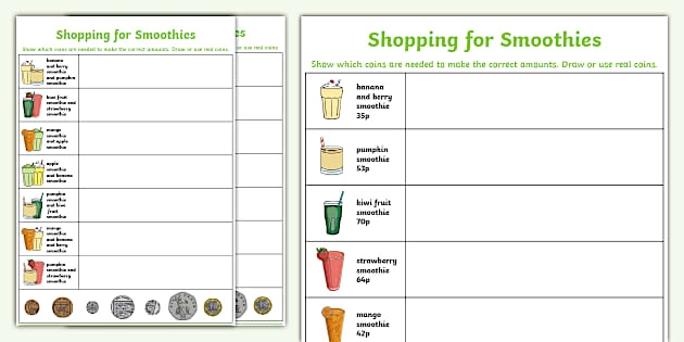 Equal Groups Smoothies Repeated Addition Worksheet 24 Third grade math worksheet featuring colorful fruit smoothies to practice repeated addition and multiplication for numbers 5 and 6