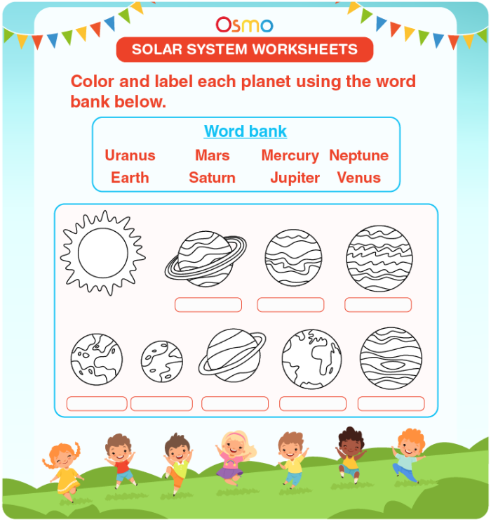 Third grade students learning the order of planets in our solar system with an educational worksheet activity