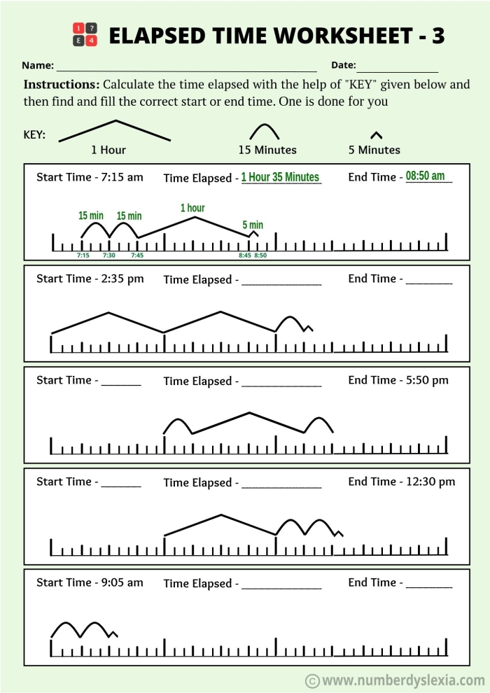 Third grade math worksheet featuring elapsed time word problems centered around various sporting events