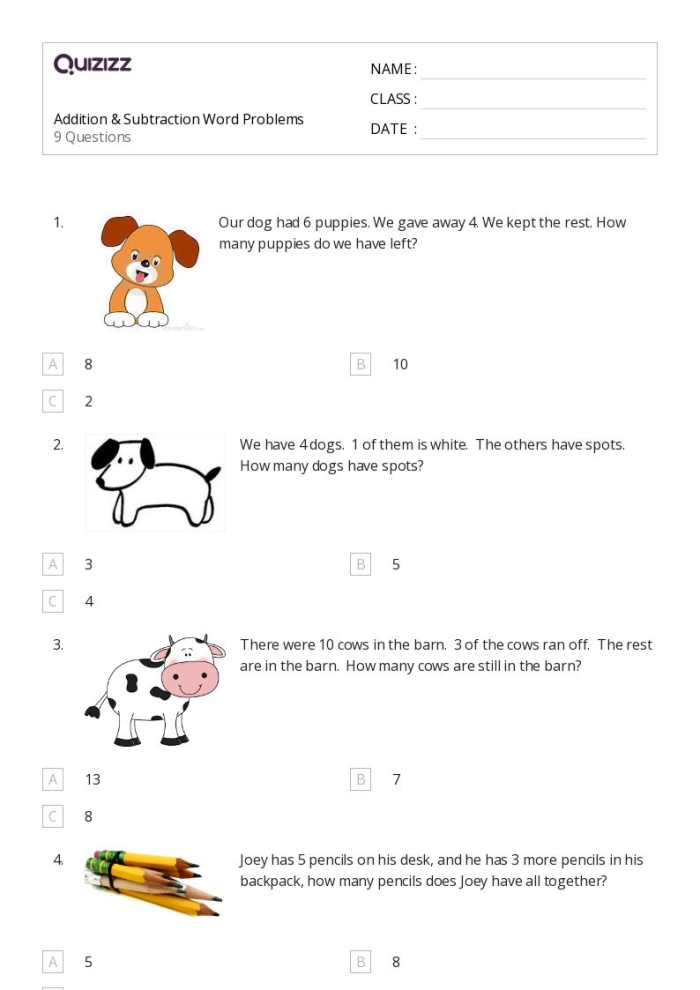 Image 20: Addition and subtraction sports problems worksheet for third graders Third grade worksheet featuring sports-themed addition and subtraction word problems for math practice