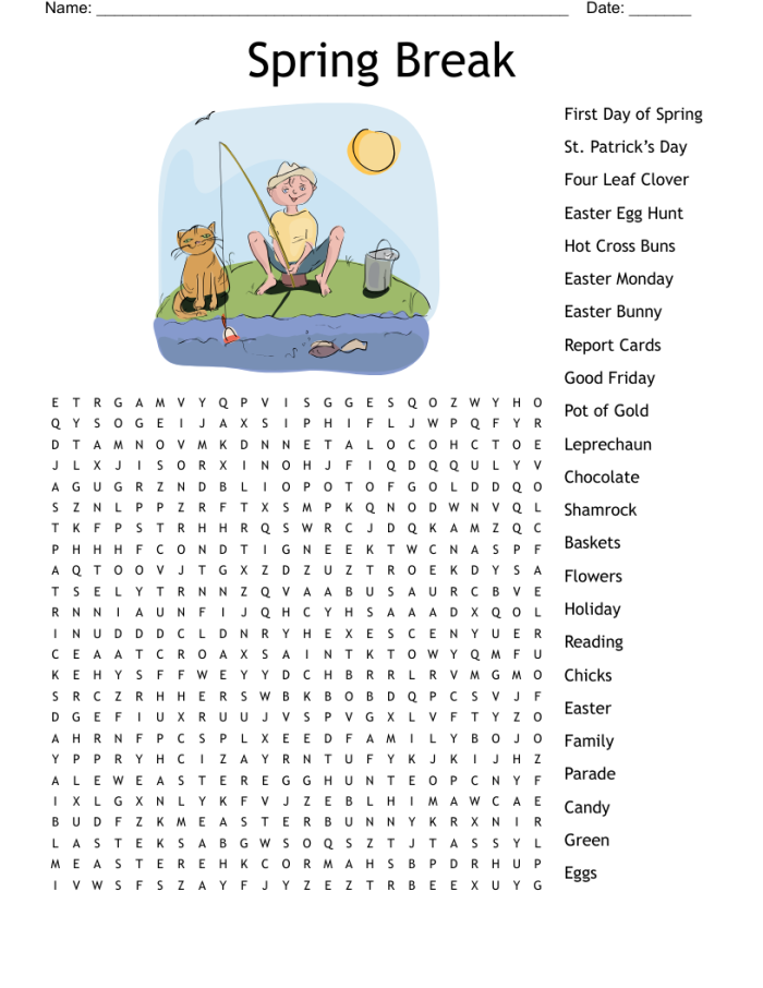 Spring Has Sprung word search puzzle for third graders featuring 18 spring-themed words