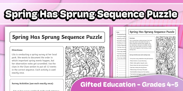 Spring Has Sprung! Word Search puzzle worksheet for third graders featuring 18 spring-themed words