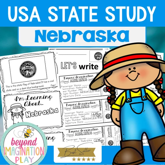 Third grade social studies worksheet asking students to research and learn about their state