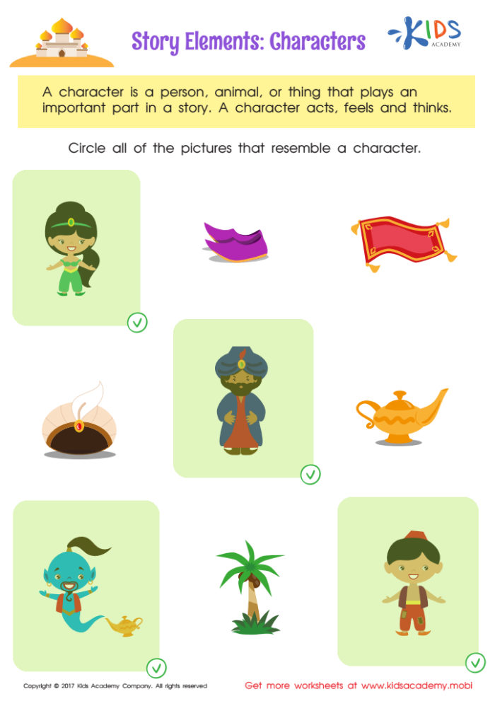 Story Elements in Sentences Worksheet for Educational Use Worksheet featuring story elements in sentences for third graders