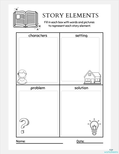 Story Elements in Sentences Worksheet for Reading Activities Worksheet for identifying story elements in sentences for third graders