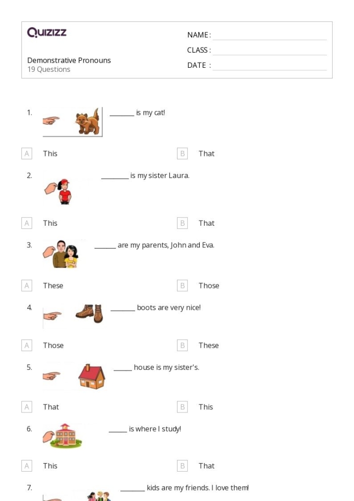 Subject Pronouns Grammar Basics Worksheet for Third Grade Students 20 Third grade grammar worksheet featuring practice exercises for replacing subject nouns with correct pronouns