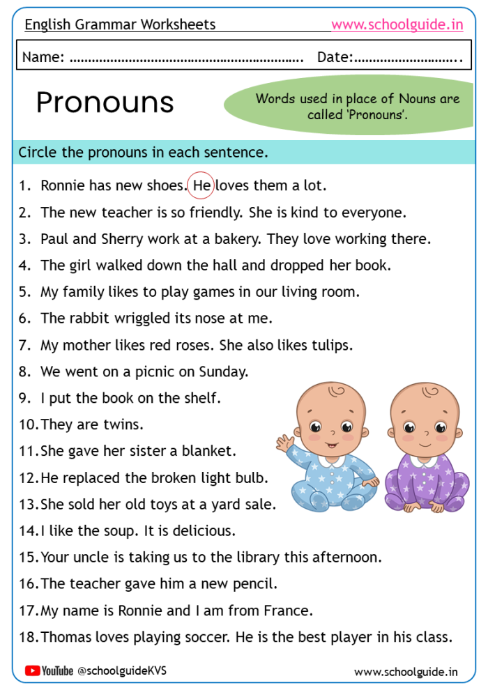 Grammar Basics Subject Pronouns Worksheet 5 Third grade Chinese grammar worksheet focusing on replacing sentence subjects with correct pronouns