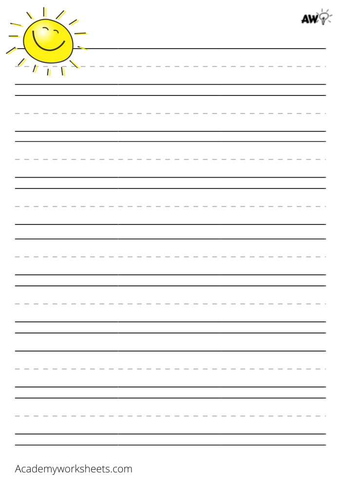 Printable college ruled paper for home use, 8 x 10.5 inches Lined paper worksheet template for subtraction in third grade