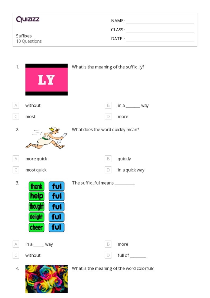 Third grade students engaging with the Suffixes: How Thoughtful! worksheet focused on adding -ful and -less to complete sentences. A colorful educational image showcasing kids practicing suffixes in a fun learning environment.
