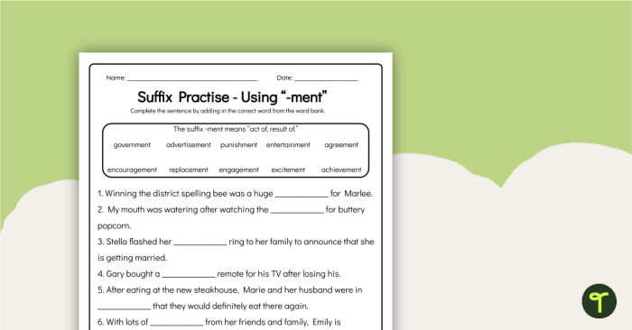 Spelling Rules for Suffixes Worksheet - Image 2 Worksheet for practicing spelling rules when adding suffixes to words for third graders
