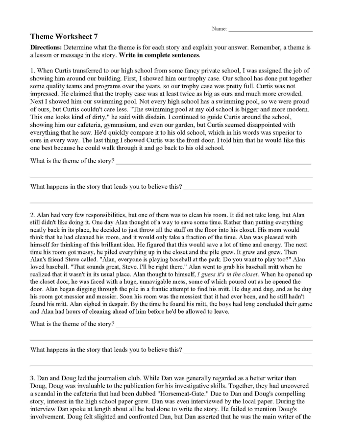 Third grade reading comprehension worksheet about Mindy's birthday party and sugar and spice themed cake