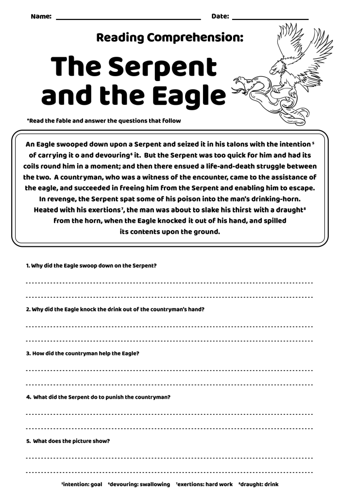 Third grade reading comprehension worksheet featuring a story about Mindy's birthday party and sugar and spice themed cake