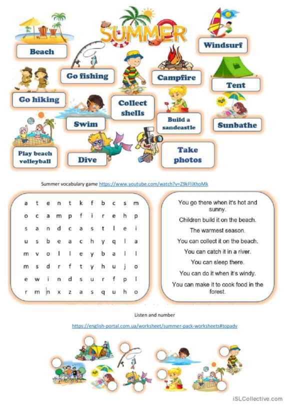 Summer Grammar worksheet featuring engaging activities for third graders focused on adjectives and nouns