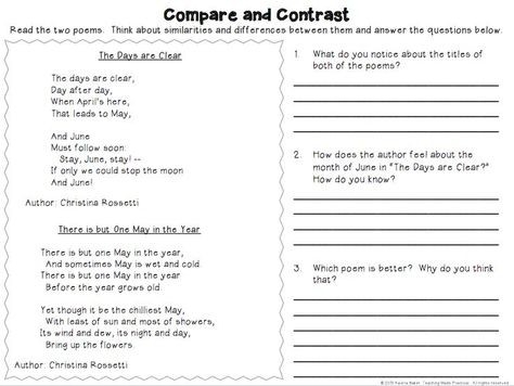 Worksheet for third graders comparing two nonfiction texts about the influence of the sun