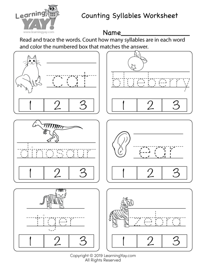 Syllable Practice Count the Syllables Worksheet 12 Third grade syllable counting worksheet with alphabetical sorting activity