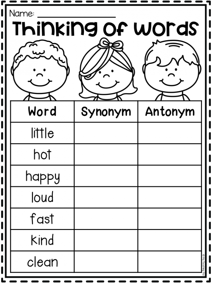 Find the Synonym worksheet for grade three algebra lesson 14 Third grade algebra student working on a find the synonym worksheet