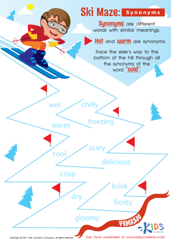 Practice synonyms with this engaging find the synonym worksheet for kids Worksheet for finding synonyms with bolded words for third graders