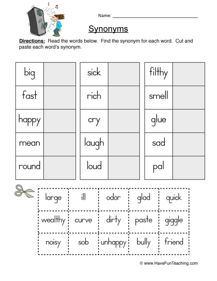 Find the Synonym worksheet designed for third grade students to enhance their vocabulary Synonym practice worksheet for third graders featuring bold words and synonym choices