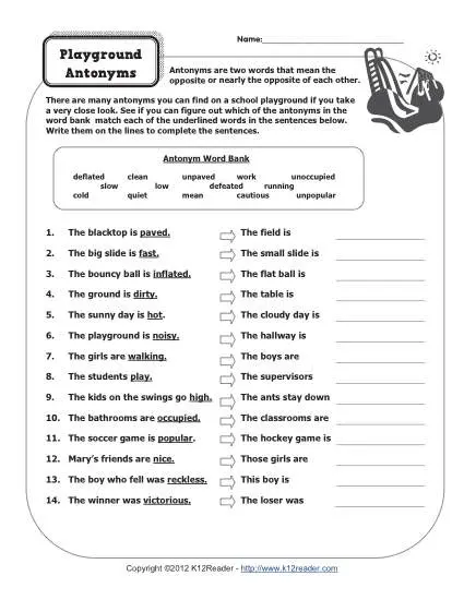 Third grade synonyms and antonyms educational worksheet for time and money practice 19