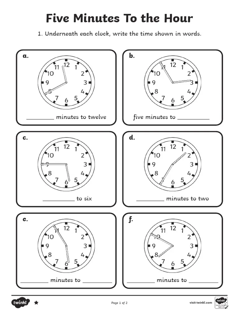 Third grade student using a clock worksheet to calculate minutes in an hour for exercise number twenty two