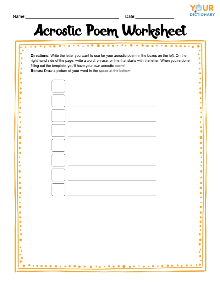 Gratitude Acrostic Poem Worksheet 16 for Third Grade Students Third grade gratitude acrostic poem worksheet with a thankful theme for creative writing practice