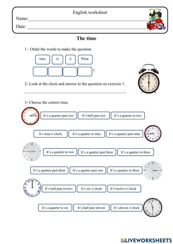 Children working on the A Matter of Time worksheet, solving time interval problems